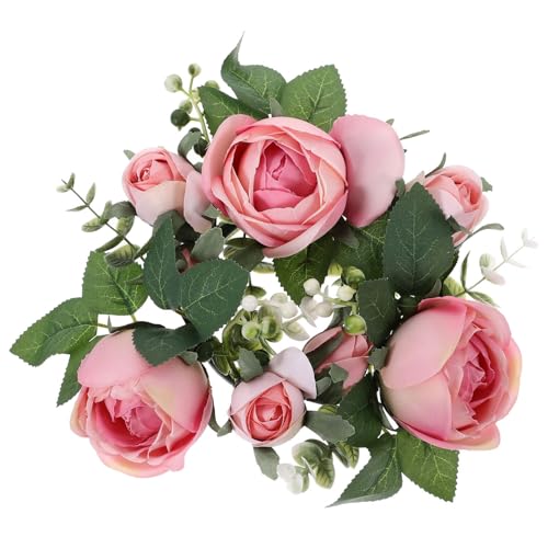 Uonlytech Blumen Blätter Kranz Künstliche Rosenkerzenringe Esszimmertischdekoration Kleine Kerzenkränze Blumenkerzenringe Florale Kerzenringe Kerzenhalter Esstisch Seidenblume Dekorationen von Uonlytech