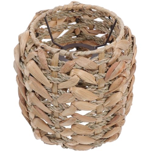 Uonlytech Rustikaler Handgewebter Lampenschirm aus Natürlichem Grasgeflecht Stabiler Pendelleuchten schirm Weich Streuendes Licht für Wohnzimmer Schlafzimmer und Hotel Kompatibel mit von Uonlytech