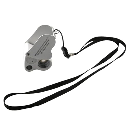 Uonlytech Schmuck Lupe mit LED leuchten Tragbare Handlupe mit Ergonomischem Design und Lederetui Leichtes Vergrößerungsglas zur Schmuckbewertung und Sammlungsprüfung Zufällige Farbe von Uonlytech