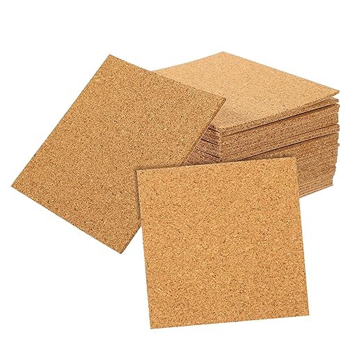 Uonlytech Selbstklebende Korkuntersetzer 80 Stück 2mm Dicke rutschfeste Korkplatten für Getränke Vielseitig Einsetzbar Schneidbar für Zuhause und Büro von Uonlytech