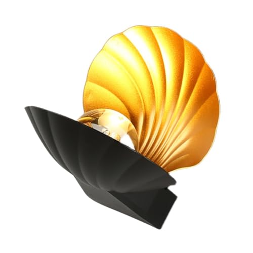 Uonlytech Shell förmige Wandleuchte Warmlicht Außen für Terrasse Garten und Innenbereich Dekorative Beleuchtung mit Schwarzem Gehäuse und Goldenem Innenraum Vielseitig für Wohn Schlafzimmer Uonlytech Shell förmige Wandleuchte Warmlicht Außen für Terrasse Garten und Innenbereich Dekorative Beleuchtung mit Schwarzem Gehäuse und Goldenem Innenraum Vielseitig für Wohn Schlafzimmer von Uonlytech