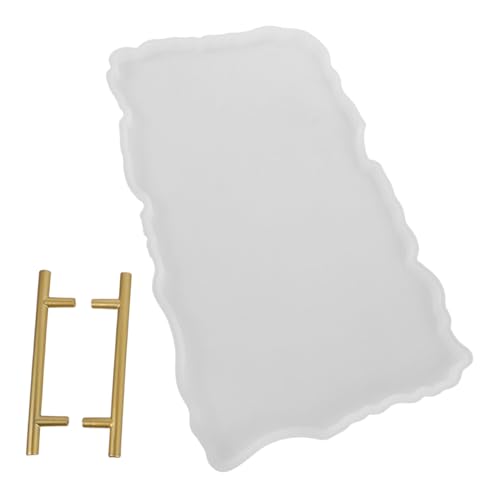 Uonlytech Silikonform Tablett Gießform mit Griffen Robustes Epoxidharz Resin Tray Mold für Diy Dekoration Präzise Formen Serviertablett für Zuhause und Hochzeit Langlebiges Silikonmaterial von Uonlytech