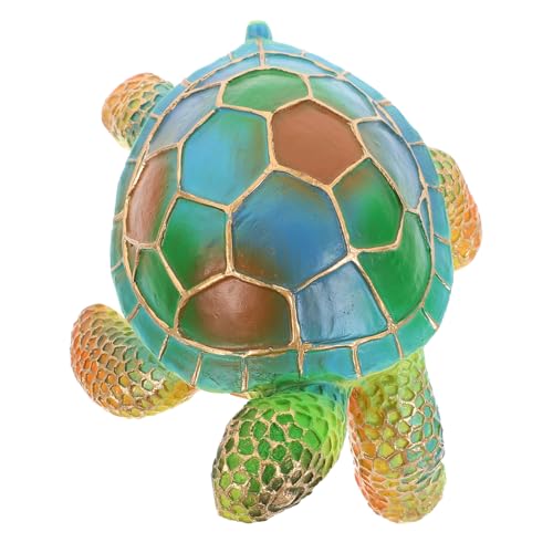 Uonlytech Stilvolle Tischlampe mit Tiermotiv Schildkröte aus Langlebigem Resin mit LED Buntglas inspiriertem Design Dekorative Ambientelampe für Schlafzimmer und Wohnzimmer Ästhetische von Uonlytech