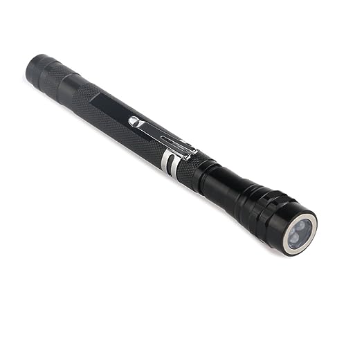 Uonlytech Flexible Taschenlampe 3 Leds Schwarz Zoombar 55 Cm Ausziehbar Magnet Batterien Für Enge Stellen von Uonlytech