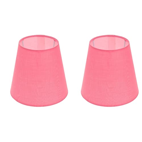 Uonlytech Tischlampenschirm Pink Tischlampenschirm Ersatz Lampenschirm Tischlampe 2er- Pack Lampenschirm Stoff Kronleuchter Lampenschirm Tischlampe Lampenschirm Tischlampenabdeckung Ersatz: E14- Fass von Uonlytech