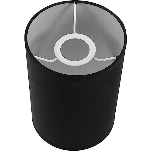 Uonlytech Trommel Lampenschirm Stoffschirm Textilschirm E27 Stoff Lampenschirm Ersatz Tischlampe Pendelleuchtenschirm für Deckenleuchter Kronleuchter Stehlampe Hängelampe Schwarz von Uonlytech