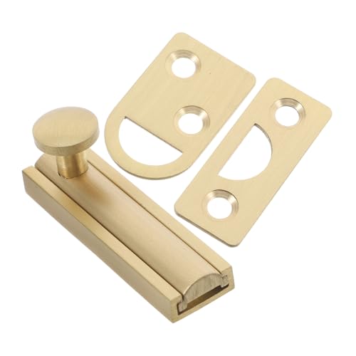 Uonlytech Verstellbarer Türriegel Winkel Schiebetor Schloss aus Massivem Messing Vielseitiger Türschloss für Schlafzimmer Scheunentore und Schränke Horizontal Vertikal Montierbar Goldfarben von Uonlytech