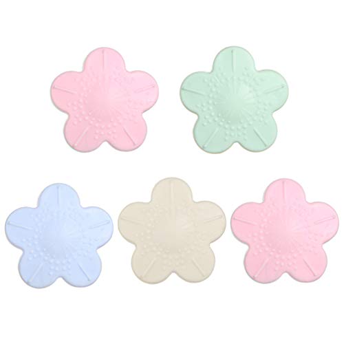 Uonlytech Wand Stoßschutz Schalldämpfend Selbstklebend Blumen Form Türknauf Stopper Türgriff Stoßstange Schutzpuffer für Tür Möbel Tischplatten Schrank Schublade 5 Stück (Zufällige Farbe) von Uonlytech