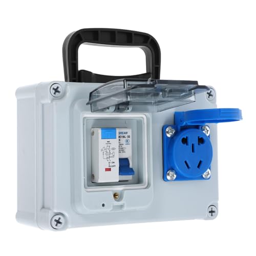 Uonlytech Wasserdichte Elektrobox für Außenbereiche mit Sicherheitsfunktion Vielseitige Steckdose Garten Verteilerkasten Wetterfeste Verteilerdose für Terrassen und Maschinensteuerung von Uonlytech