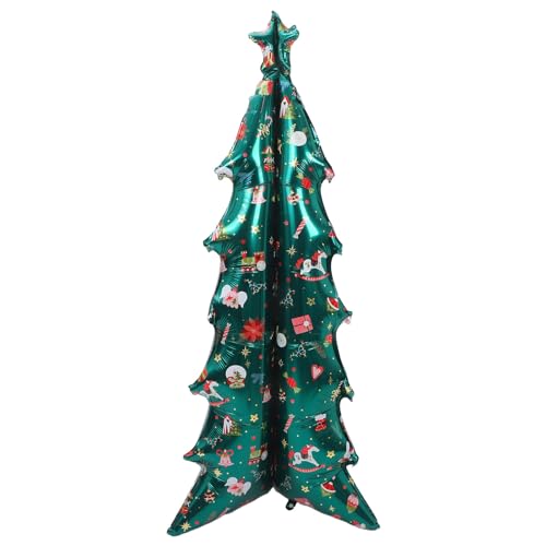 Uonlytech Weihnachtsparty-Dekoration: Selbststehender aufblasbarer Weihnachtsbaum-Folienballon – Feiertags-Hintergrund-Layout – Übergroßer Ballon ca. 183 x 76 cm (Nicht aufgeblasen) von Uonlytech