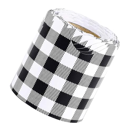 Uonlytech dekorative Aufkleber Bulletin Board Dekorationsstreifen Anzeigeränder im Klassenzimmer Whiteboard karierte Zierstreifen Gekochte für Korkbretter Aufkleber aus beschichtetem Papier von Uonlytech