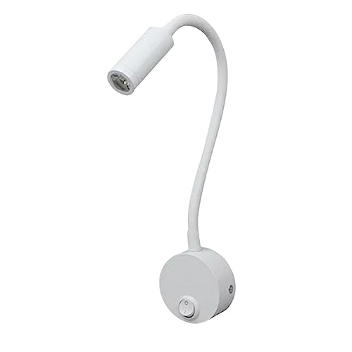 Uonlytech 3w Flexibele Wandleuchte Für Lesebereich Led Schwanenhalslampe Für Schlafzimmer Und Büro Augenschutz Platzsparend Für Nachttisch Und Bücherregal Weiß von Uonlytech
