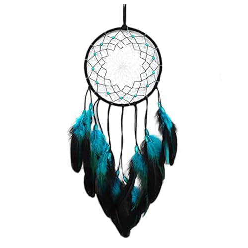 Uooduby 1 Stück, mit Federn, Handgefertigtes Traditionelles Rundes Indianernetz für Wanddekoration, Einfach zu Verwenden von Uooduby