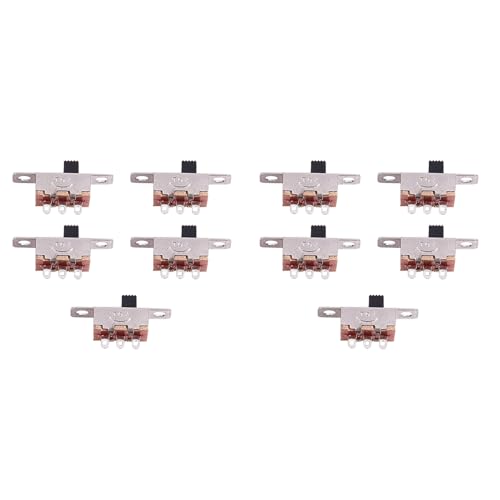 Uooduby 10 Stück X Ein-Aus 2 Position SPDT 1P2T Panel Mini Schiebeschalter Lötfahne SS12F15G3 von Uooduby