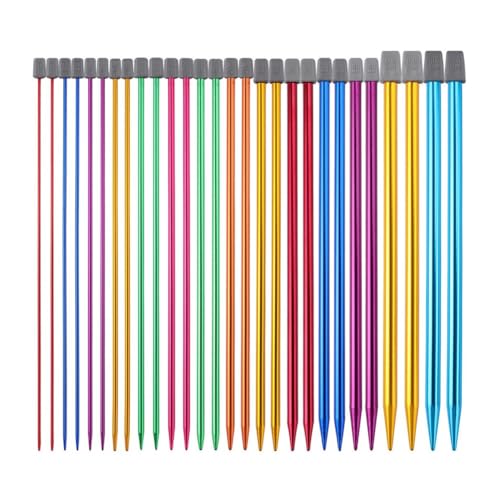 Uooduby 14-Teiliges Stricknadel-Set Aus Edelstahl, Spitznadeln, Strick- und Häkelzubehör für Anfänger, Handgefertigt (2-10 mm), 25 cm von Uooduby