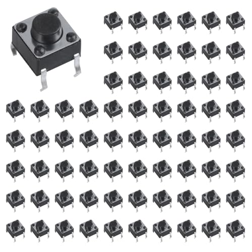 Uooduby 150 Stueck 6 X 6 X 5 mm 4-Pin DIP Durch Fuehrungsloch Momentan Taste Druckschalter Uooduby 150 Stueck 6 X 6 X 5 mm 4-Pin DIP Durch Fuehrungsloch Momentan Taste Druckschalter von Uooduby