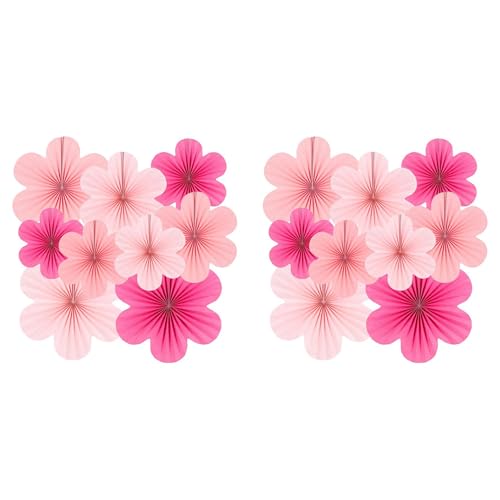 Uooduby 18X Rosa Papierfächer-Blumenset, Partydekorationen, Papierfächer, Blumenbommeln und Girlanden für Hochzeiten und Geburtstage Uooduby 18X Rosa Papierfächer-Blumenset, Partydekorationen, Papierfächer, Blumenbommeln und Girlanden für Hochzeiten und Geburtstage von Uooduby