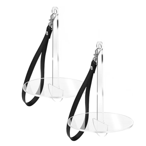 Uooduby 2 Stück Acryl-Handgelenkgarnhalter mit Lederhandschlaufe, Tragbarer Garnknäuelhalter, Organizer für Strickzubehör, Langlebig, Einfach zu Bedienen B von Uooduby