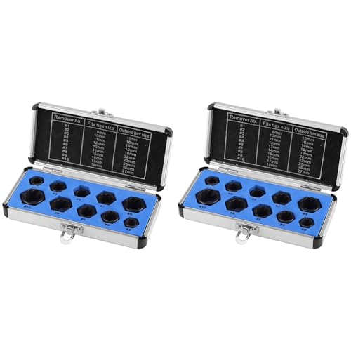 Uooduby 20 Teilige Antriebs Buchse 9-19 mm Beschädigter Muttern Bolzen Extraktor Schrauben Entferner Verriegelungs Satz Gewinde Werkzeug Kit von Uooduby