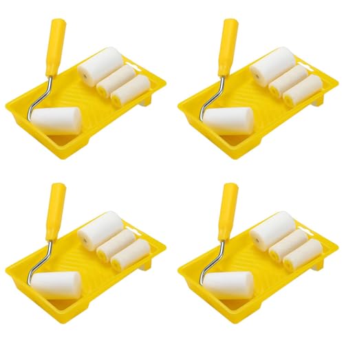 Uooduby 24Stck Mini Schaum Farbroller Malerei Dekoration Kit 2 Kleine Farbroller Tablett Set für Wandmalerei Reparatur Pinsel Uooduby 24Stck Mini Schaum Farbroller Malerei Dekoration Kit 2 Kleine Farbroller Tablett Set für Wandmalerei Reparatur Pinsel von Uooduby