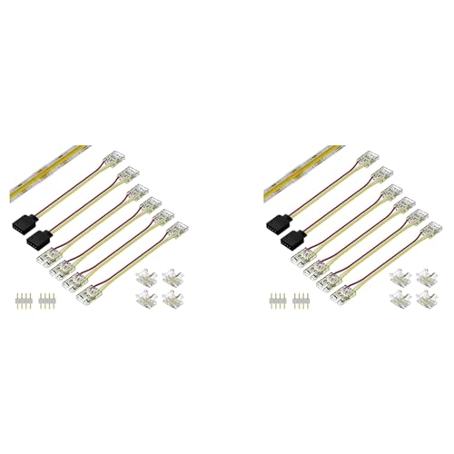 Uooduby 2Satz 10-Mm-AnschlüSse für CCT Abstimmbare COB-LED-Streifenlicht 3-Poliges LöTfreies AnschlussverläNgerungs-Verbindungskit von Uooduby