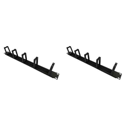 Uooduby 2X 1 HE 19-Rack-Schränke, Kabelmanagement-Netzwerk-Organizer, Netzwerk-Bürstenpanel, Abnehmbarer Drahtmanagerrahmen mit FüNf Ringen von Uooduby