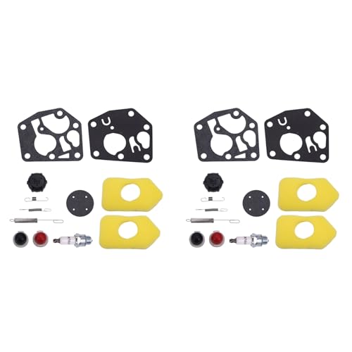 Uooduby 2X 698719 Drehzahlreglerfeder 495770 Vergasermembran 698369 Luftfilter für Rasenmähermotoren der Serien 450-600 mit 3,5-4,5 PS von Uooduby