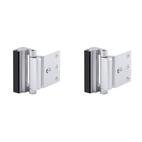 Uooduby 2X Home Security TüRschloss Kindersicherung TüRverstäRkungsschloss Scharnierriegel Nachtschloss VerstäRkungsschloss Silber von Uooduby