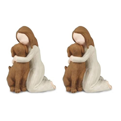 Uooduby 2X Love My Dog Figuren-Statuen, Hundeengel-Freundschafts-Erinnerungsgeschenke, Geformte Handbemalte Figuren für Hundeliebhaber, Uooduby 2X Love My Dog Figuren-Statuen, Hundeengel-Freundschafts-Erinnerungsgeschenke, Geformte Handbemalte Figuren für Hundeliebhaber, von Uooduby