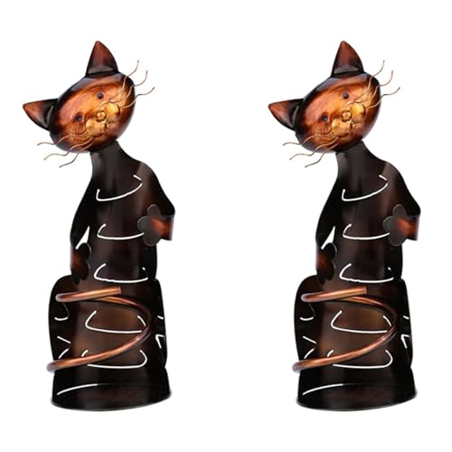 Uooduby 2X Weinhalter im Katzenform, Weinhalter im Katzenform, Metall, Dekorativer Katzen-Weinflaschenhalter, Skulptur Uooduby 2X Weinhalter im Katzenform, Weinhalter im Katzenform, Metall, Dekorativer Katzen-Weinflaschenhalter, Skulptur von Uooduby