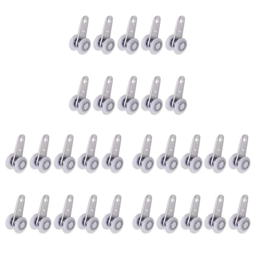 Uooduby 30 StüCke 45X19 mm Metallgelagerte Riemen Scheiben mit 2 Kunststoff RäDern für Schrank TüRen von Uooduby