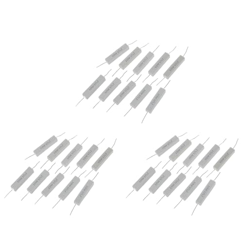 Uooduby 30 Stueck Drahtwiderstand Keramik Zement Widerstand 1 Ohm 5% 10W Watt von Uooduby