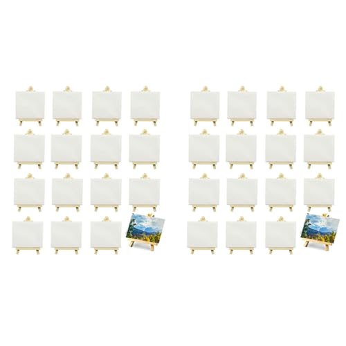 Uooduby 32Er-Pack 4 X 4 Gespannte Mini-LeinwäNde, Kleine MalleinwäNde mit Staffelei, KunstleinwäNde für Kinder, Malen und Basteln Uooduby 32Er-Pack 4 X 4 Gespannte Mini-LeinwäNde, Kleine MalleinwäNde mit Staffelei, KunstleinwäNde für Kinder, Malen und Basteln von Uooduby
