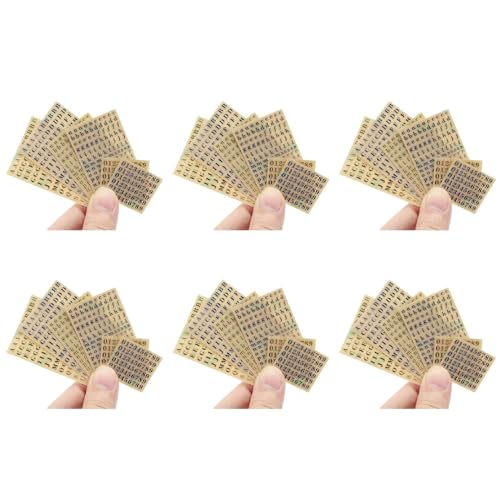 Uooduby 36 Kleine 0,12 Alphabet Nummern Aufkleber, Glitzer Legierung, Selbstklebende Buchstaben Aufkleber, Gold/Silber (3 mm) von Uooduby