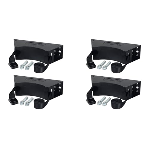 Uooduby 4 StüCk Propan-Tankhalter, Propan-Tankhalterung, Gasflaschenhalter mit Schrauben und Sicherheitskette, UnterstüTzt 4-12 (Schwarz). von Uooduby