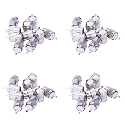 Uooduby 40 x UHF-Stecker, PL259-Stecker, Lötgerät, RG8, RG213, LMR400, 7D-Kabel, Silber Uooduby 40 x UHF-Stecker, PL259-Stecker, Lötgerät, RG8, RG213, LMR400, 7D-Kabel, Silber von Uooduby