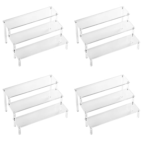 Uooduby 4X 3-Lagiger Transparenter Acryl Anzeige Ständer Kuchen Blech Anzeige Ständer Zur Dekoration und Aufbewahrung von Uooduby