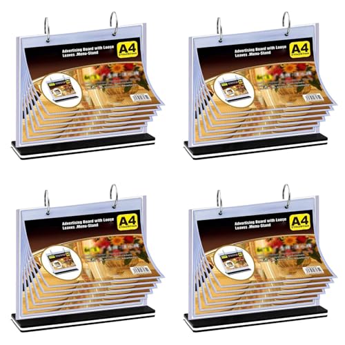 Uooduby 4X A4 Flip Table Menü Ständer Mehr Seitiger Tisch Karten Ständer Menü Ständer Menü Halter Schreibtisch Menü Foto Album Bilder Rahmen Uooduby 4X A4 Flip Table Menü Ständer Mehr Seitiger Tisch Karten Ständer Menü Ständer Menü Halter Schreibtisch Menü Foto Album Bilder Rahmen von Uooduby