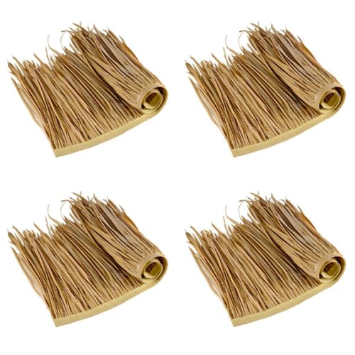 Uooduby 4X DIY Strohdach-, Grasmatte, Palmenstroh, Rolldeck-, Dekorative Strohdachpaneele, FensterläDen von Uooduby