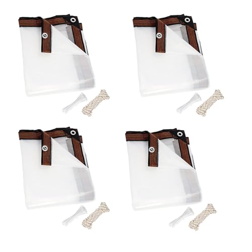 Uooduby 4X Klare, Wasserdichte Planen, 8 X 10 Fuß, StrapazierfäHige, Regensichere Abdeckung für Den Garten im Freien, Transparente Vinylplane mit ÖSen Uooduby 4X Klare, Wasserdichte Planen, 8 X 10 Fuß, StrapazierfäHige, Regensichere Abdeckung für Den Garten im Freien, Transparente Vinylplane mit ÖSen von Uooduby