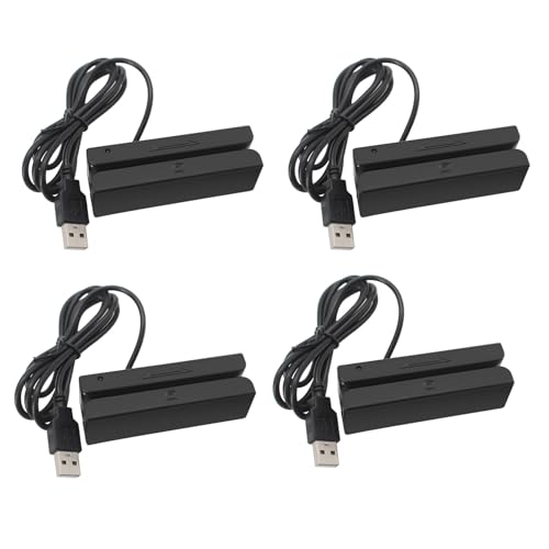 Uooduby 4X MSR90 USB Magnetstreifen KartenlesegeräT Kartenleser Stripe 3 Tracks Mini Swiper für USB PC von Uooduby