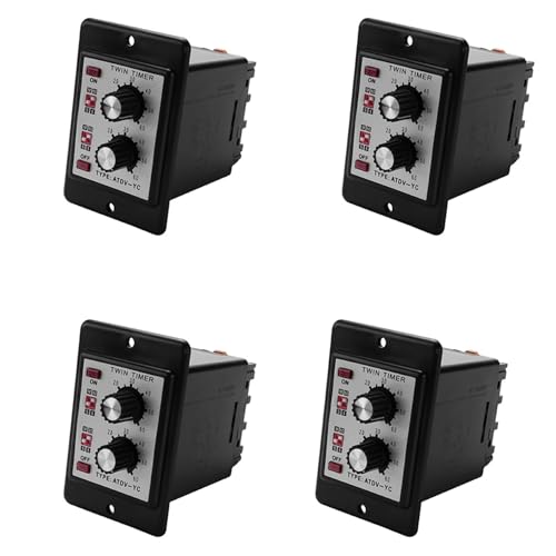 Uooduby 4X on Off Twin Timer Relay Knob Control Time Switch ATDV- 6S-60M Relaisplatine AC 110/220V Elektrischer Zugang (AC110/220V) von Uooduby