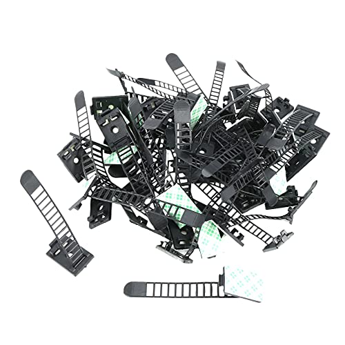 Uooduby 50 Stuecke 2 Groesse Einstellbar Selbst Klebende Nylon Kabel Ninder Kabelbinder Drahtklemme Drahtseilklemme Fuer Draht Management, Gross Und Klein von Uooduby