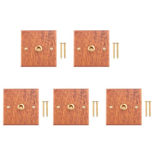 Uooduby 5X 86 Typ Massiv Platte Schalter Wand Leuchte Retro Messing Kippe Schalter Maserung Elektrischer Schalter Buchse 1- Schalter von Uooduby