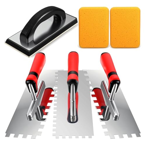 Uooduby 6 -Pcs -Fliesenwerkzeuge Set Quadrat Kelle 1 Gummi -Mörtel -Schwimmer und 2 Mörtelschwamm für die Installation Von Wandbodenfassungen Uooduby 6 -Pcs -Fliesenwerkzeuge Set Quadrat Kelle 1 Gummi -Mörtel -Schwimmer und 2 Mörtelschwamm für die Installation Von Wandbodenfassungen von Uooduby