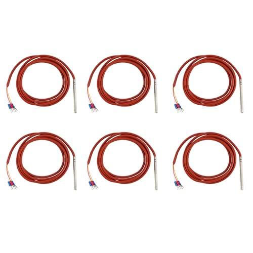 Uooduby 6X PT100 RTD Temperatur Sensor 6Mmx80Mm B 2M Silikon Gel Beschichteter Draht Platin Widerstand Pt 100 Rostfreier Stahl Uooduby 6X PT100 RTD Temperatur Sensor 6Mmx80Mm B 2M Silikon Gel Beschichteter Draht Platin Widerstand Pt 100 Rostfreier Stahl von Uooduby