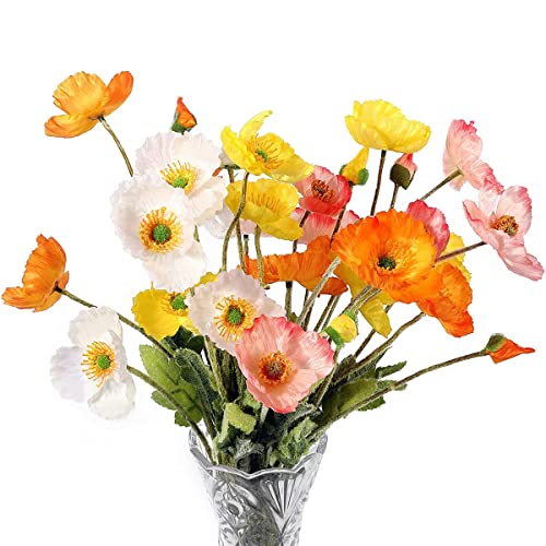 Uooduby 8 StüCke Seiden Mohn Blumen für Heim Dekoration, Blumen Strauß, Hochzeit, Party, Kunst Blumen, Blumen Arrangements von Uooduby