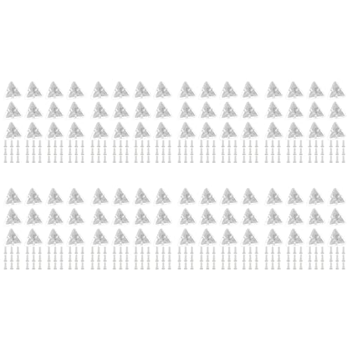 Uooduby 96-Teilige Acryl-Eckhalterungen mit Halbtransparenten Schrauben, Durchsichtige Rechtwinklige 3-Loch-Verbindungsklammern von Uooduby