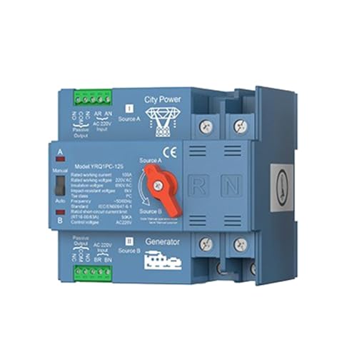 Uooduby ATS-Doppelstrom-Automatik-Umschalter für Generator oder PV- Zur Umschaltung auf Stadtstromgenerator 125A 2P Uooduby ATS-Doppelstrom-Automatik-Umschalter für Generator oder PV- Zur Umschaltung auf Stadtstromgenerator 125A 2P von Uooduby
