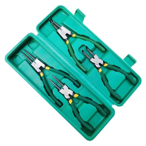 Uooduby Circlip-Set Kit 7 Außen-Innen-Gerade Gebogene Zangen Kit Multifunktionales Sicherungsringentferner-Werkzeug von Uooduby